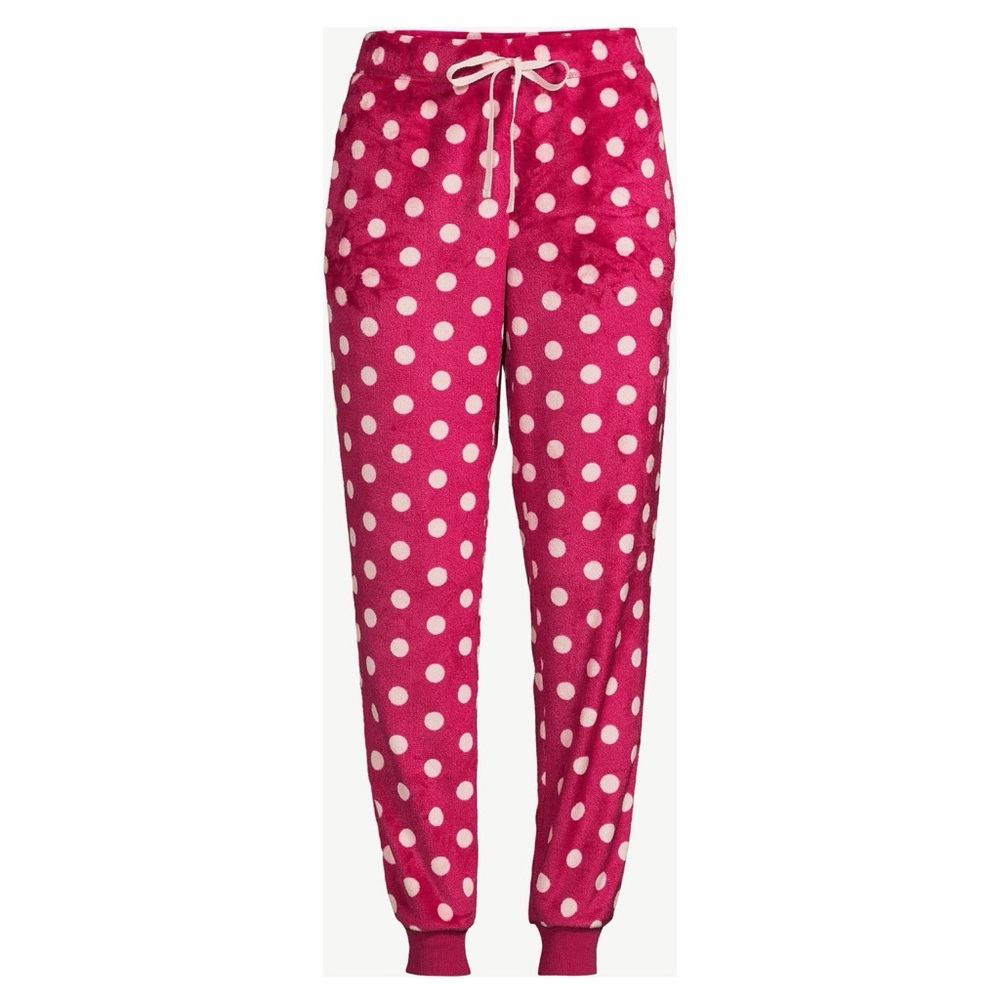 Women's Plush Sleep Pants, color: Rose sangria